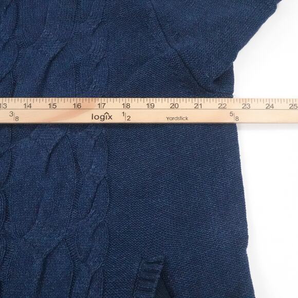 Robert Graham Sweater Mens Large‎ Blue Cable Knit Button Cardigan Fisherman - Picture 5 of 16